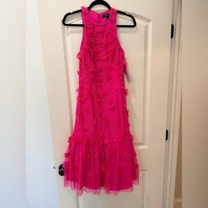 Adrianna Papell Vibrant Pink Floral Dress